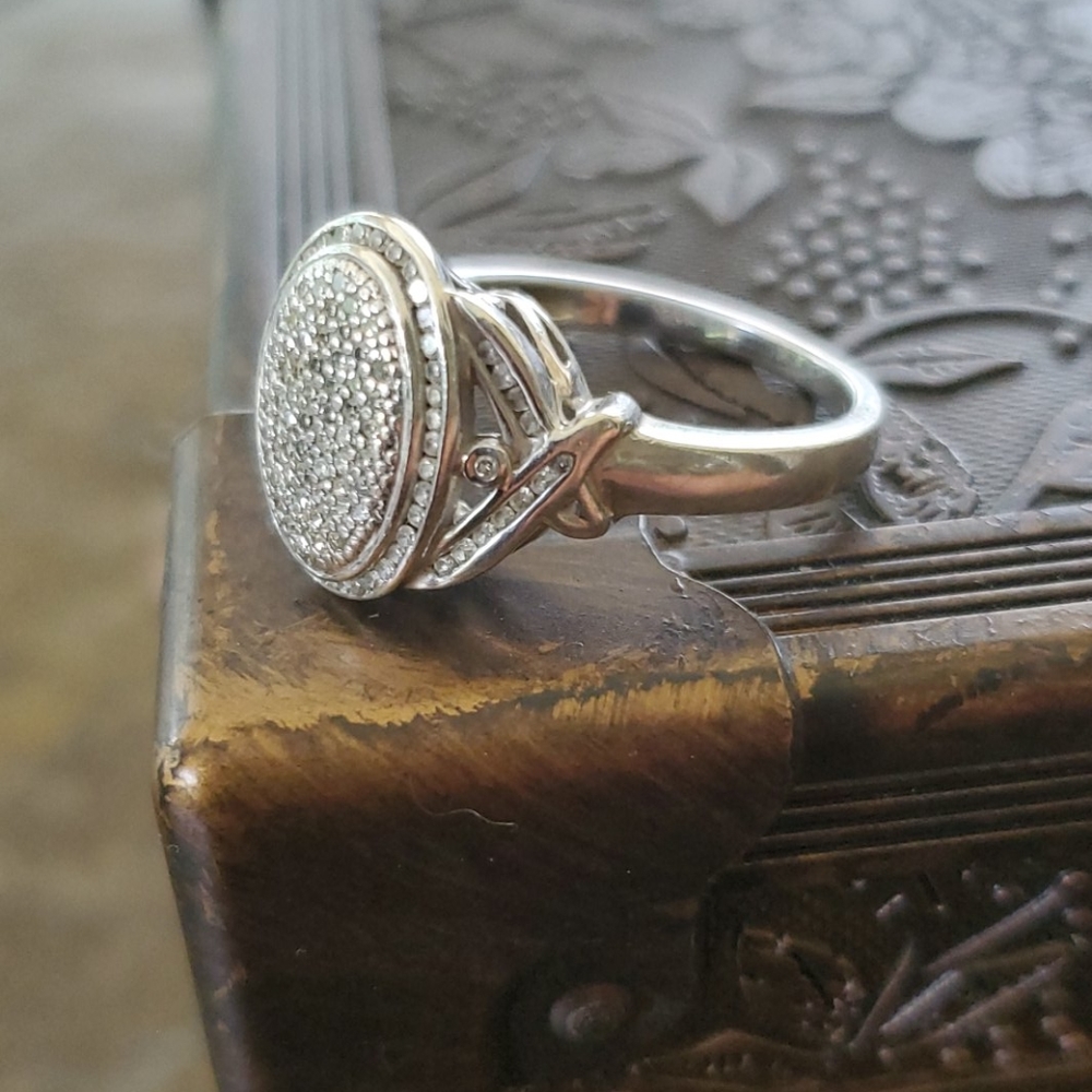Diamond pave .925 sterling ring
